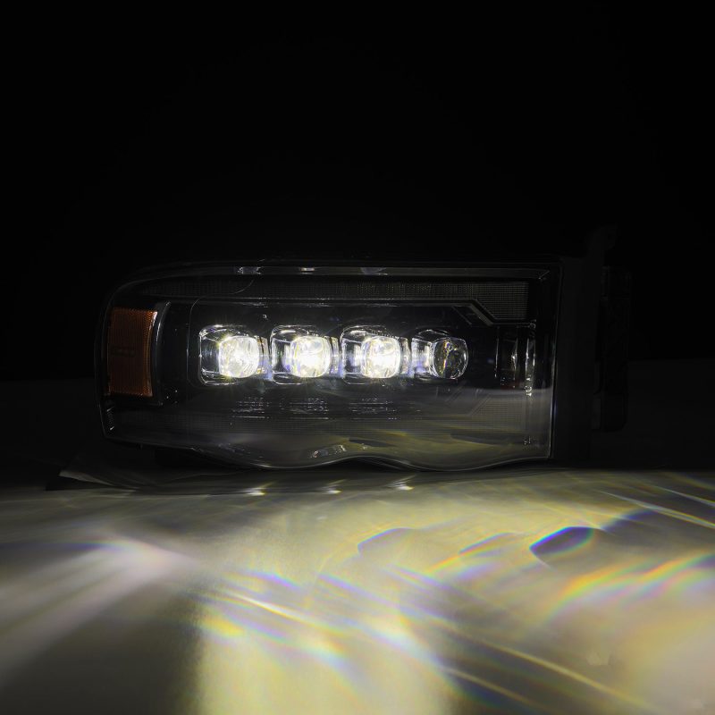 AlphaRex 02-05 Dodge Ram 1500 NOVA LED Proj Headlights Alpha Black w/Activ Light/Seq Signal-Headlights-Deviate Dezigns (DV8DZ9)