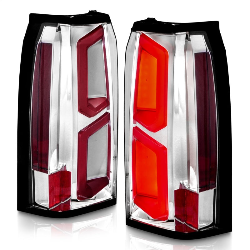 ANZO 2015-2020 Chevrolet Tahoe LED Tail Lights w/ Light Bar Chrome Housing Clear Lens-Tail Lights-Deviate Dezigns (DV8DZ9)