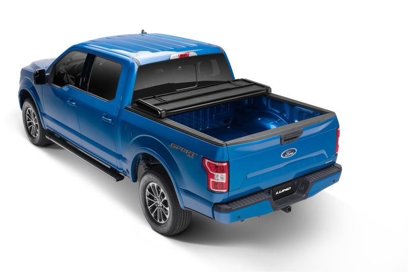 Lund 15-18 Ford F-150 Styleside (5.5ft. Bed) Hard Fold Tonneau Cover - Black-Tonneau Covers - Hard Fold-Deviate Dezigns (DV8DZ9)