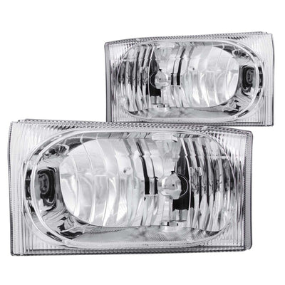 ANZO 2000-2004 Ford Excursion Crystal Headlights Chrome 2pc-Headlights-Deviate Dezigns (DV8DZ9)