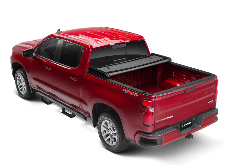 Lund 19-23 Chevrolet Silverado 1500 6.5ft Bed Genesis Elite Tri-Fold Tonneau - Black-Tonneau Covers - Soft Fold-Deviate Dezigns (DV8DZ9)