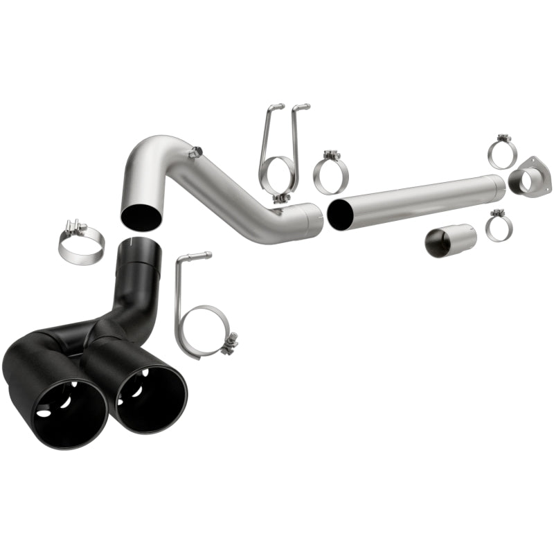 MagnaFlow 08-18 Ford F-250/F-350/F-450 4.6L/6.7 DPF-Back Black 4in Dual Single Rear Exit-DPF Back-Deviate Dezigns (DV8DZ9)