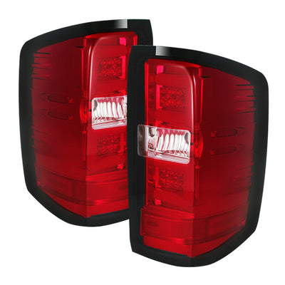 Spyder Chevy 1500 14-16 Light Bar LED Tail Lights Red Clear ALT-YD-CS14-LBLED-RC-Tail Lights-Deviate Dezigns (DV8DZ9)