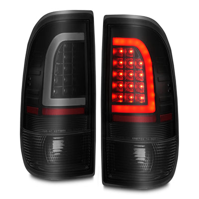 ANZO 1997-2003 Ford F-150 LED Tail Lights w/ Light Bar Black Housing Smoke Lens-Tail Lights-Deviate Dezigns (DV8DZ9)