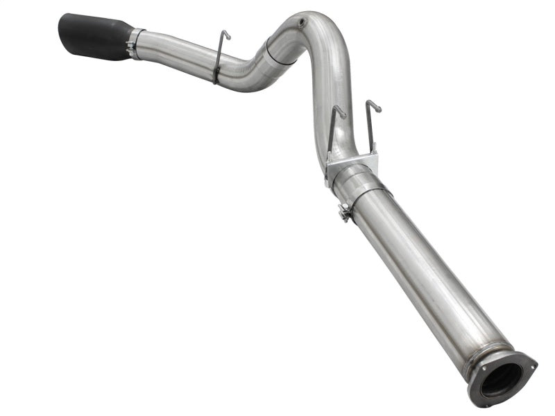 aFe MACHForce XP Exhaust 5in DPF-Back Stainless Steel Exht 2015 Ford Turbo Diesel V8 6.7L Black Tip-DPF Back-Deviate Dezigns (DV8DZ9)