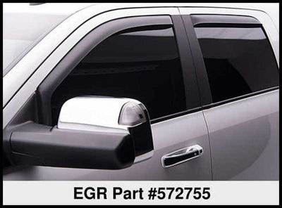 EGR 09-13 Dodge Ram 1500/2500/3500 Crew Cab In-Channel Window Visors - Set of 4 - Matte (572755)-Wind Deflectors-Deviate Dezigns (DV8DZ9)