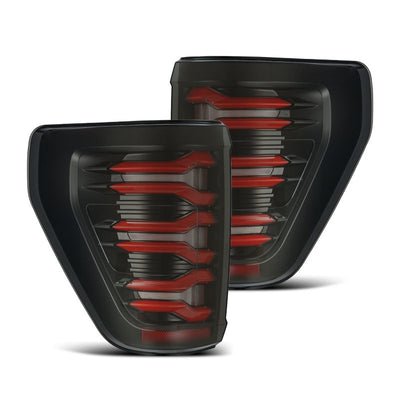 AlphaRex 21-22 Ford F-150 LUXX LED Tailights Black/Red-Headlights-Deviate Dezigns (DV8DZ9)