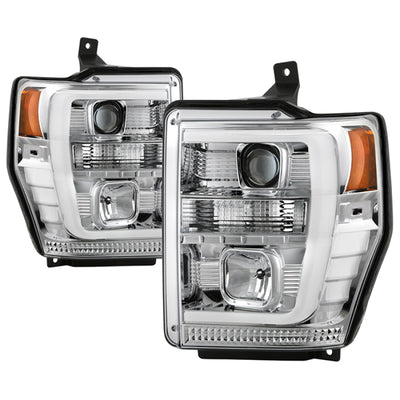 Spyder Ford F-250/350/450 08-10 V2 High-Power LED Headlights-Switch Back-Chrome PRO-YD-FS08PL-SBLB-C-Headlights-Deviate Dezigns (DV8DZ9)