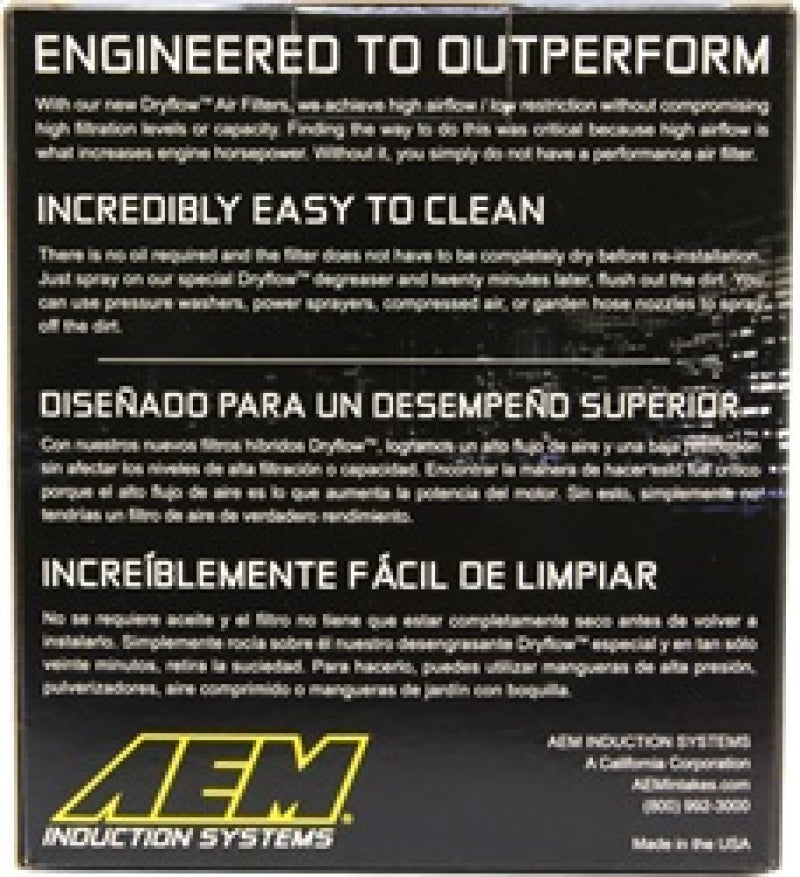 AEM 2.50 inch Short Neck 5 inch Element Filter Replacement-Air Filters - Universal Fit-Deviate Dezigns (DV8DZ9)