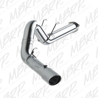 MBRP 17-19 Ford F-250/350/450 6.7L Ex. Reg Cab 5in Filter Back Single Tip T409 Exhaust System-DPF Back-Deviate Dezigns (DV8DZ9)