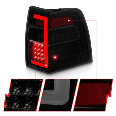 ANZO 07-17 Ford Expedition LED Taillights w/ Light Bar Black Housing Smoke Lens-Tail Lights-Deviate Dezigns (DV8DZ9)