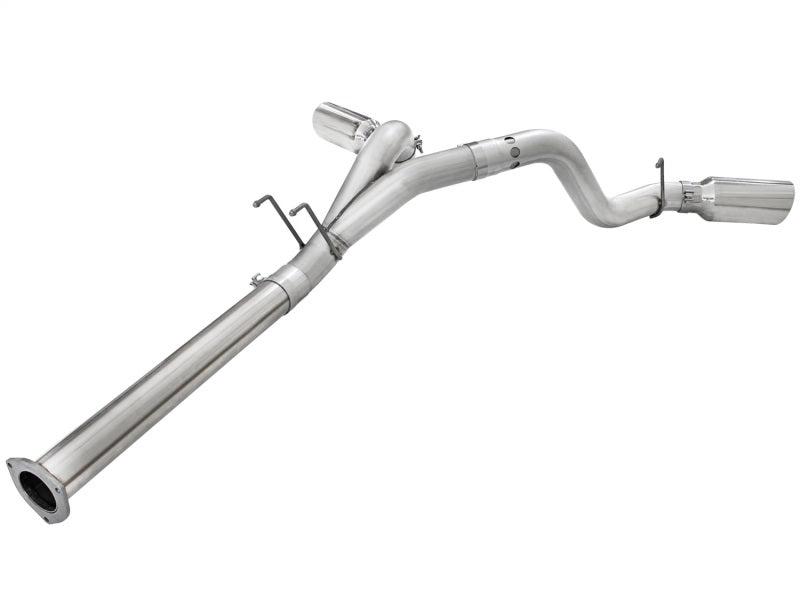 aFe Atlas Exhaust 4in DPF-Back Exhaust Aluminized Steel Polished Tip 11-14 ford Diesel Truck V8-6.7L-DPF Back-Deviate Dezigns (DV8DZ9)