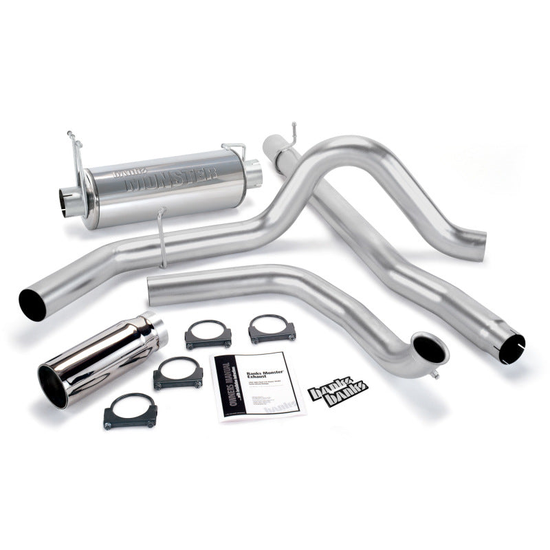 Banks Power 99-03 Ford 7.3L Monster Exhaust System - SS Single Exhaust w/ Chrome Tip-Catback-Deviate Dezigns (DV8DZ9)