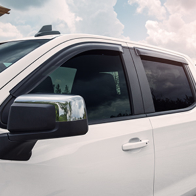 EGR 2019 Chevy 1500 Crew Cab Tape-On Window Visors - Set of 4 Dark Smoke-Wind Deflectors-Deviate Dezigns (DV8DZ9)
