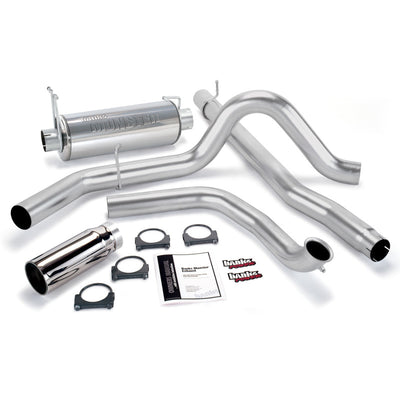 Banks Power 99-03 Ford 7.3L Monster Exhaust System - SS Single Exhaust w/ Chrome Tip-Catback-Deviate Dezigns (DV8DZ9)