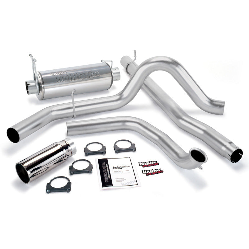 Banks Power 99-03 Ford 7.3L Monster Exhaust System - SS Single Exhaust w/ Chrome Tip-Catback-Deviate Dezigns (DV8DZ9)