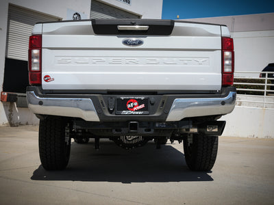 aFe Apollo GT Series 3-1/2in 409 SS Axle-Back Exhaust 17-20 Ford F-250/F-350 Black Tips w/o Muffler-Axle Back-Deviate Dezigns (DV8DZ9)