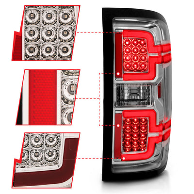 ANZO 2014-2018 Chevy Silverado 1500 LED Taillights Chrome-Tail Lights-Deviate Dezigns (DV8DZ9)