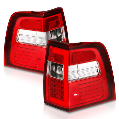 ANZO 07-17 For Expedition LED Taillights w/ Light Bar Chrome Housing Red/Clear Lens-Tail Lights-Deviate Dezigns (DV8DZ9)