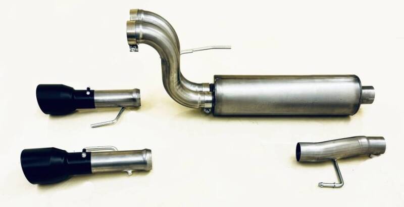 Gibson 2024 Ford F150 5.0L Black Elite Stainless Steel Split Rear Exhaust-Catback-Deviate Dezigns (DV8DZ9)