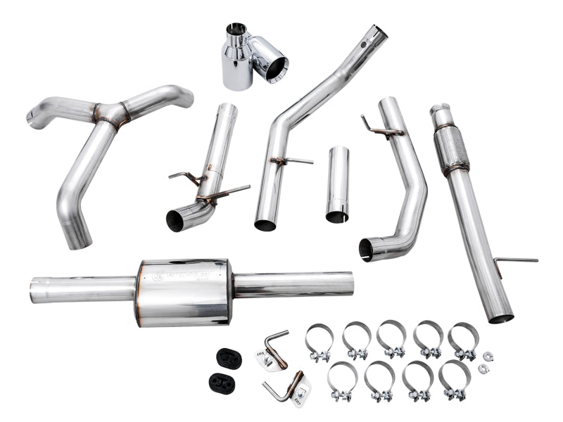 AWE Tuning 4th Gen GM 1500 5.3L 0FG Catback Split Rear Exit (Flat Bumper) - Quad Chrome Tips-Catback-Deviate Dezigns (DV8DZ9)