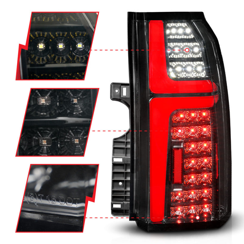 ANZO 15-20 Chevrolet Tahoe Sequential LED Tube Taillights Black-Tail Lights-Deviate Dezigns (DV8DZ9)