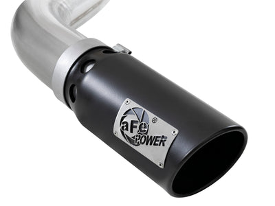 aFe Large Bore-HD 4in 409 SS DPF-Back Exh 18-19 Ford F-150 V6-3.0L (td) w/ Black Tip-DPF Back-Deviate Dezigns (DV8DZ9)