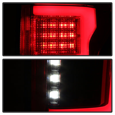 Spyder 15-18 Ford F-150 LED Tail Lights (w/Blind Spot) - Red Clear (ALT-YD-FF15015BS-LBLED-RC)-Tail Lights-Deviate Dezigns (DV8DZ9)