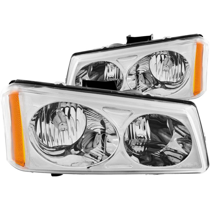 ANZO 2003-2006 Chevrolet Silverado 1500 Crystal Headlights Chrome-Headlights-Deviate Dezigns (DV8DZ9)