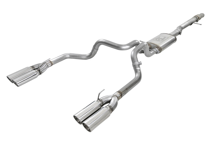 aFe Vulcan Series 4-3in 304SS Exhaust Cat-Back w/ Pol Tips 2019 GM Silverado/Sierra 1500 V8-6.2L-Catback-Deviate Dezigns (DV8DZ9)