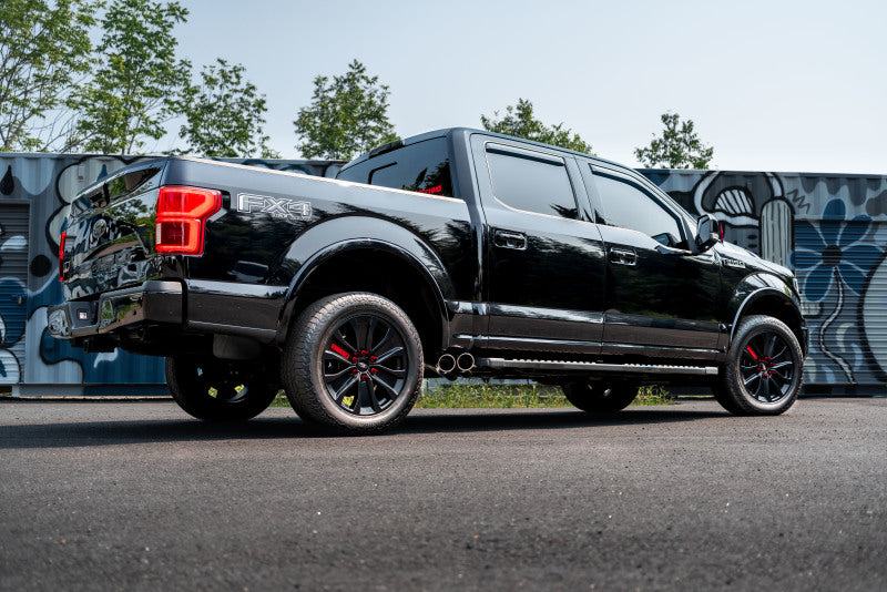 MBRP 15-20 Ford F150 Pre-Axle 4in OD Tips Dual Outlet 3in Black Coated Cat Back Exhaust-Catback-Deviate Dezigns (DV8DZ9)