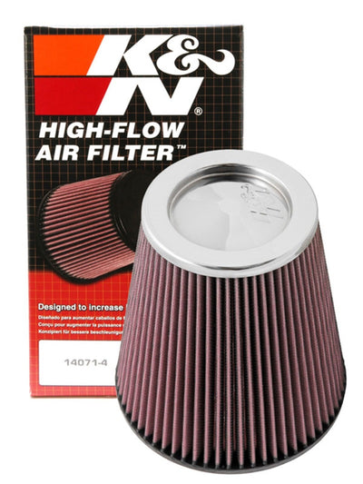 K&N Round Tapered Universal Air Filter 6 inch Flange 7 1/2 inch Base 5 inch Top 7 1/2 inch Height-Air Filters - Universal Fit-Deviate Dezigns (DV8DZ9)
