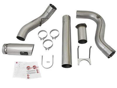 aFe LARGE BORE HD 5in 409-SS DPF-Back Exhaust w/Polished Tip 2017 Ford Diesel Trucks V8 6.7L (td)-DPF Back-Deviate Dezigns (DV8DZ9)