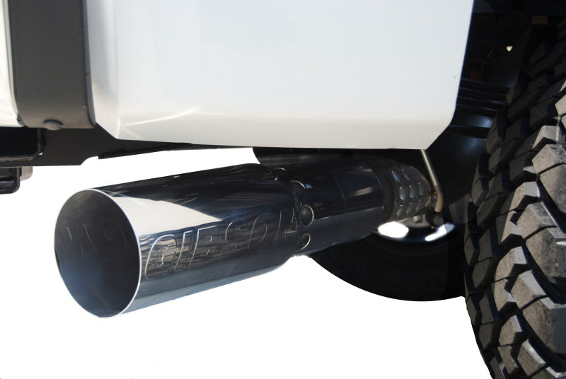 Gibson 15-19 GMC Sierra 2500 HD Base 6.6L 4in Filter-Back Single Exhaust - Stainless-DPF Back-Deviate Dezigns (DV8DZ9)