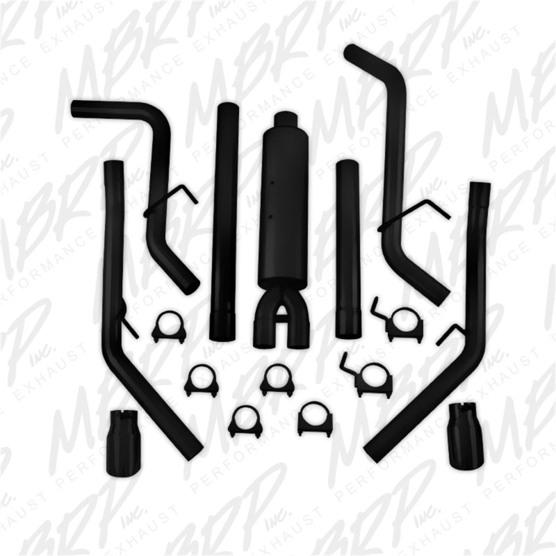 MBRP 09-14 Dodge Ram 1500 5.7L Cat-Back Dual Split Rear (Through Stock Bumper) AL - Black-Catback-Deviate Dezigns (DV8DZ9)