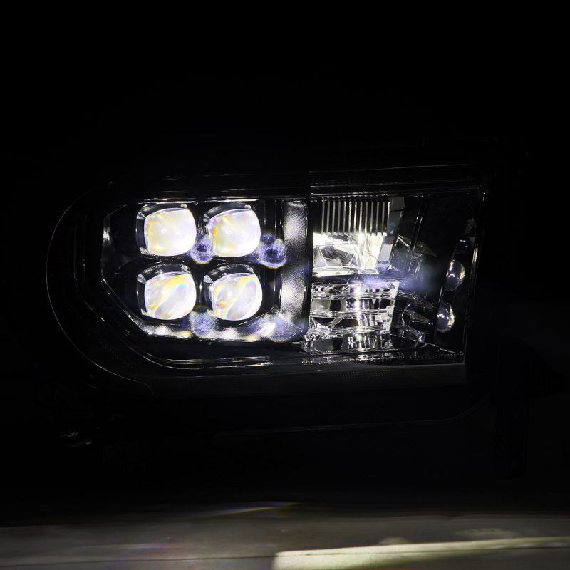 AlphaRex 07-13 Toyota Tundra NOVA LED Proj Headlights Alpha-Black w/Activ Light/Seq Signal/DRL-Headlights-Deviate Dezigns (DV8DZ9)