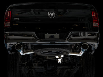 AWE Tuning 09-18 RAM 1500 5.7L (w/o Cutout) 0FG Dual Rear Exit Cat-Back Exhaust - Chrome Silver Tips-Catback-Deviate Dezigns (DV8DZ9)