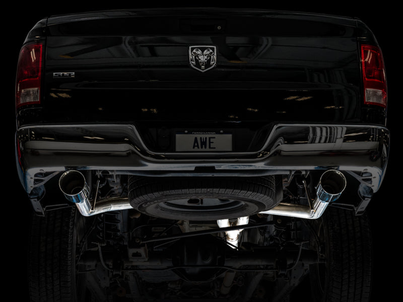 AWE Tuning 09-18 RAM 1500 5.7L (w/o Cutout) 0FG Dual Rear Exit Cat-Back Exhaust - Chrome Silver Tips-Catback-Deviate Dezigns (DV8DZ9)