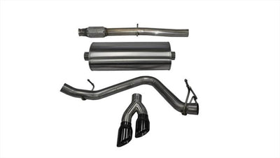 Corsa 14-17 Chevy Silverado 5.3L V8 CC / SB 3in Single Side Exit Touring Cat-Back Exhaust Black Tips-Catback-Deviate Dezigns (DV8DZ9)