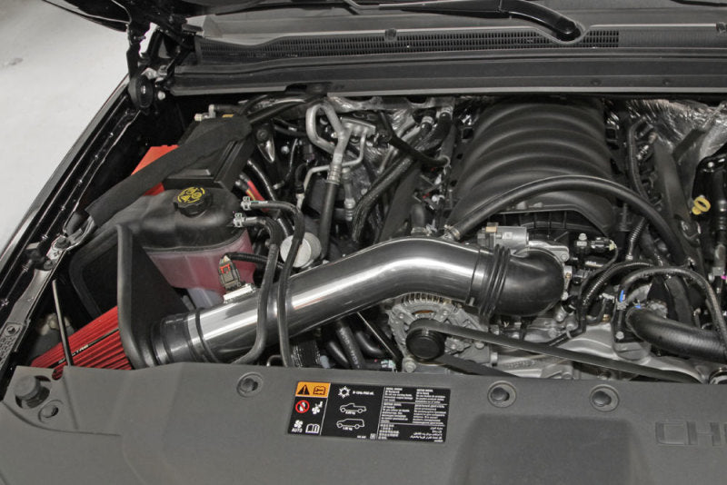 Spectre 14-15 GM Silverado/Sierra V8-5.3L F/I Air Intake Kit - Polished w/Red Filter-Cold Air Intakes-Deviate Dezigns (DV8DZ9)