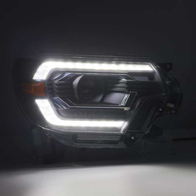AlphaRex 12-15 Toyota Tacoma LUXX LED Projector Headlights Plank Style Black w/DRL-Headlights-Deviate Dezigns (DV8DZ9)