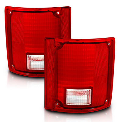 ANZO 1978-1991 Chevy Blazer Taillight Red/Clear Lens w/o Chrome Trim Fleetside (OE Replacement)-Tail Lights-Deviate Dezigns (DV8DZ9)