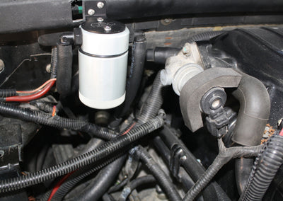 J&L 99-04 Ford Lightning Passenger Side Oil Separator 3.0 - Clear Anodized-Oil Separators-Deviate Dezigns (DV8DZ9)