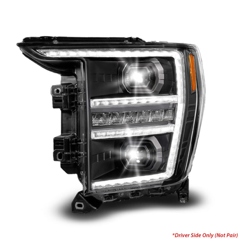 Anzo 21-23 Ford F150 LED Projector Headlight w/Switchback+Sequential - Black (Driver Side Only)-Headlights-Deviate Dezigns (DV8DZ9)