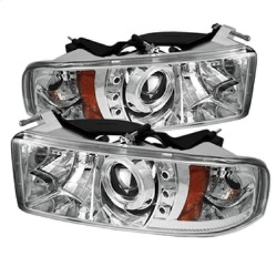 Spyder Dodge Ram 1500 94-01 94-02 Projector Headlights LED Halo LED Chrm PRO-YD-DR94-HL-AM-C-Headlights-Deviate Dezigns (DV8DZ9)