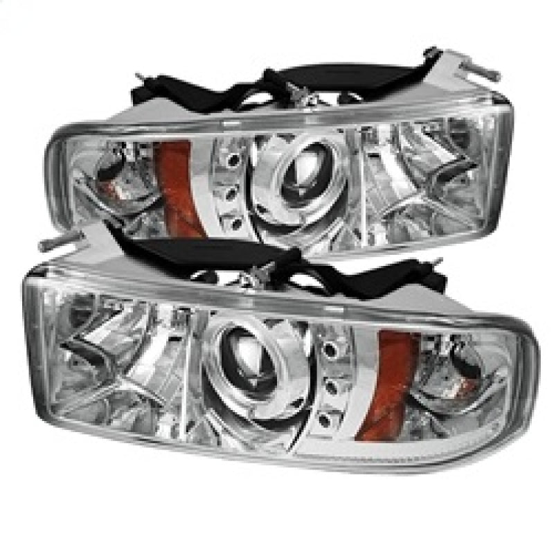 Spyder Dodge Ram 1500 94-01 94-02 Projector Headlights LED Halo LED Chrm PRO-YD-DR94-HL-AM-C-Headlights-Deviate Dezigns (DV8DZ9)