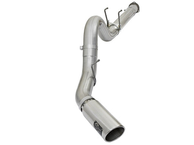 aFe ATLAS 5in DPF-Back Alum Steel Exhaust System w/Polished Tip 2017 Ford Diesel Trucks V8-6.7L (td)-DPF Back-Deviate Dezigns (DV8DZ9)