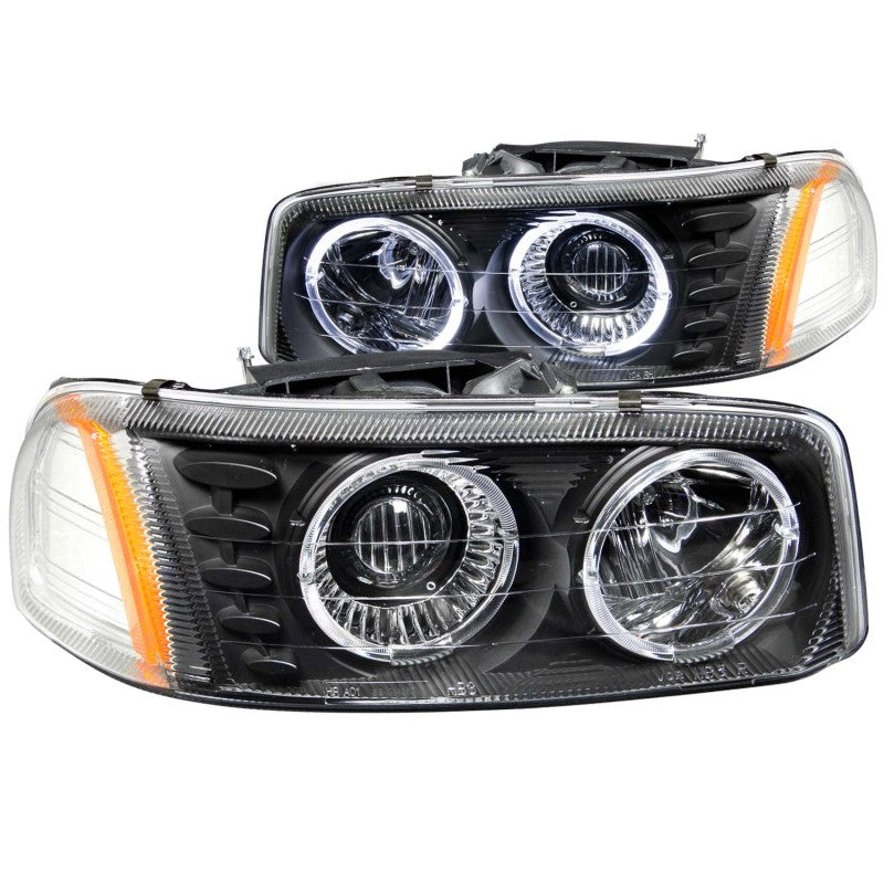 ANZO 1999-2006 Gmc Sierra 1500 Projector Headlights w/ Halo Black-Headlights-Deviate Dezigns (DV8DZ9)