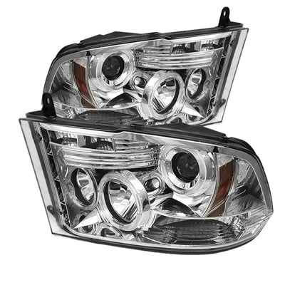 Spyder Dodge Ram 1500 09-14 10-14 Projector Headlights Halogen- LED Halo LED - Chrm PRO-YD-DR09-HL-C-Headlights-Deviate Dezigns (DV8DZ9)