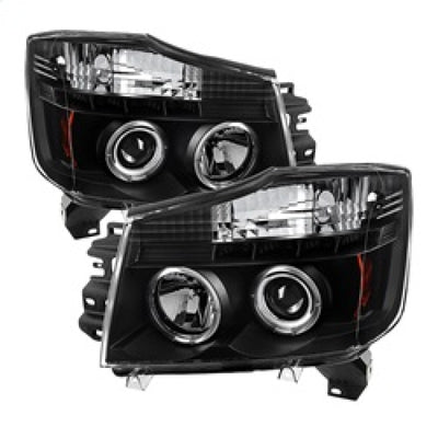 Spyder Nissan Titan 04-14/Armada 04-07 Projector Headlights LED Halo LED Blk PRO-YD-NTI04-HL-BK-Headlights-Deviate Dezigns (DV8DZ9)